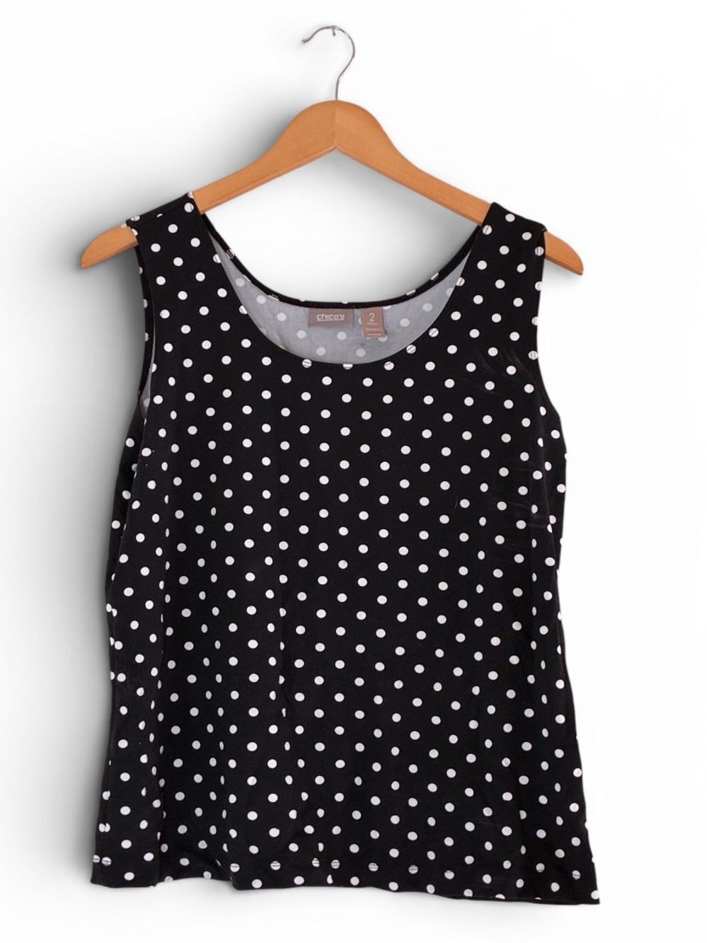 Chico’s | Polka dot scoop neck sleeveless tank top women’s size 2 large